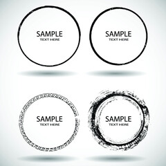 Grunge post Stamps Collection, Circles. Banners, Insignias , Logos, Icons, Labels and Badges Set . vector distress textures.blank shapes.