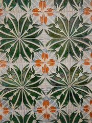 Geometric patterns on antique ceramic tiles