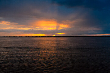 Sunset over the Amazon River, Amazonas, Brazil