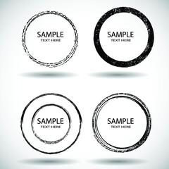 Grunge post Stamps Collection, Circles. Banners, Insignias , Logos, Icons, Labels and Badges Set . vector distress textures.blank shapes.