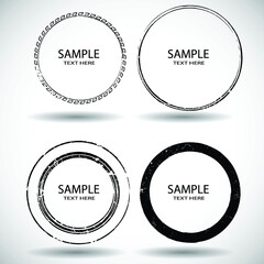 Grunge post Stamps Collection, Circles. Banners, Insignias , Logos, Icons, Labels and Badges Set . vector distress textures.blank shapes.