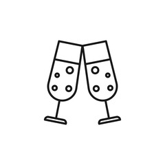 Champagne glasses icon. Cheers symbol modern, simple, vector, icon for website design, mobile app, ui. Vector Illustration