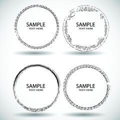 Grunge post Stamps Collection, Circles. Banners, Insignias , Logos, Icons, Labels and Badges Set . vector distress textures.blank shapes.