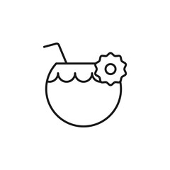 Coconut cocktail icon isolated on white background. Coconut water symbol modern, simple, vector, icon for website design, mobile app, ui. Vector Illustration