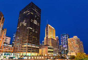 Fototapeta na wymiar Historic buildings in Downtown Chicago - Illinois, United States