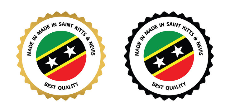 made in Saint Kitts and Nevis vector stamp. badge with Indonesia    flag