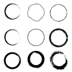 Grunge post Stamps Collection, Circles. Banners, Insignias , Logos, Icons, Labels and Badges Set . vector distress textures.blank shapes.