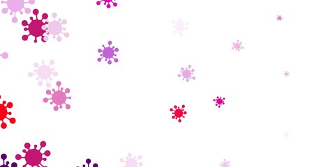 Light pink, yellow vector texture with disease symbols.