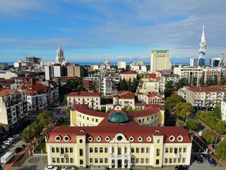 Georgia, Batumi. City Centre. View from above, perfect landscape photo, created by drone. Aerial travel photography