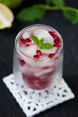 Pomegranate cocktail. Summer light alcoholic drink.