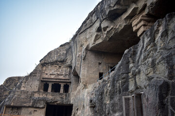 ancient stone carving ellora cave  aurangabad  maharastra india asia