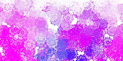 Light pink, blue vector texture with bright snowflakes.