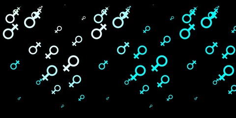 Dark Gray vector background with woman symbols.