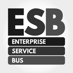 ESB - Enterprise Service Bus acronym, technology concept background