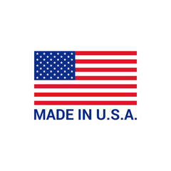 Made in USA production icon flag label logo badge United States of America flat vector EPS 10