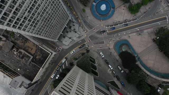 Atlanta Downtown Streets Looking Straight Down Close-Up of Buildings