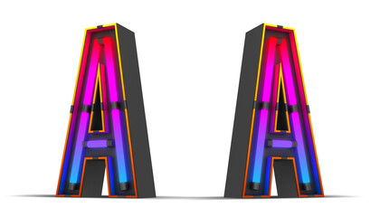 Neon Light alphabet with clipping paths.