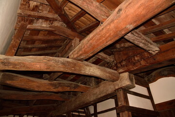 Fototapeta na wymiar Wood Interior of Japanese old castle