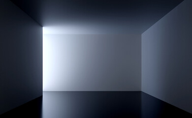 Empty Dark Room.Interior Background. 3d Render Illustration.