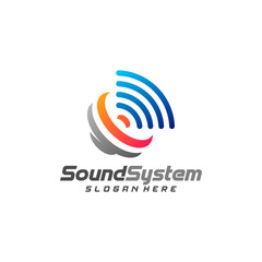 Sound System Logo Design Vector, Sound Logo Template, Concept Design Creative, Icon Symbol