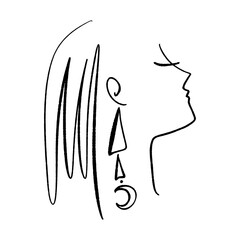 Line art woman. Self love and care concept. Continuous line drawing, fashion, beauty care minimalist vector, girl pretty face illustration. Perfect for t-shirt print.