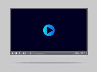 Video multimedia player mockup template design for web 