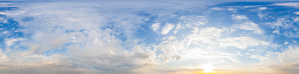 Sky hemisphere. Dome photo of sky for your 360° VR photography or video