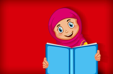 Muslim girl reading the book