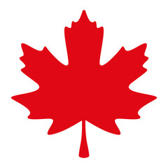 Red maple leaf. Canadian symbol - Vector illustration