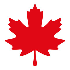 Red maple leaf. Canadian symbol - Vector illustration