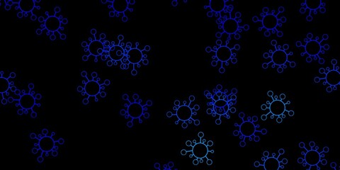 Dark blue vector template with flu signs.