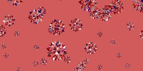Light orange vector background with christmas snowflakes.