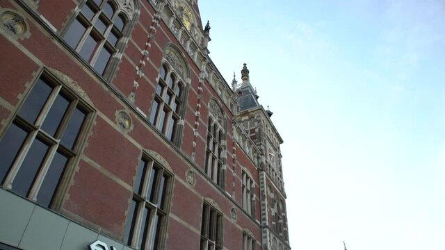 Empty Amsterdam Central Station during Corona