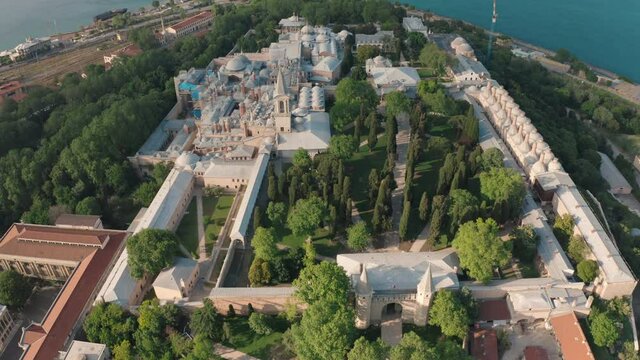 Aerial view of Hagia Sophia in Istanbul. 4K Footage in Turkey