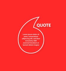 Quote template in comma icon with trendy style. for quote, note, message and comment with generic text on copy space. Vector eps illustration