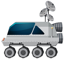 Isolated lunar roving vehicle on white background