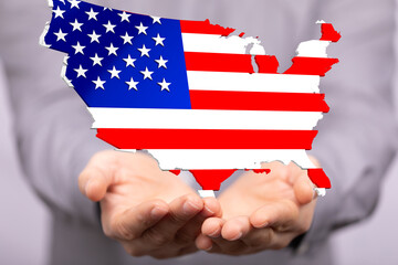 states of america usa democracy map flag