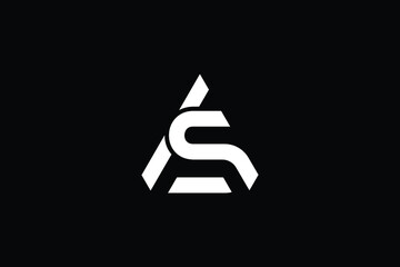 Minimal Innovative Initial AS logo and SA logo. Letter AS SA creative elegant Monogram. Premium Business logo icon. White color on black background - obrazy, fototapety, plakaty