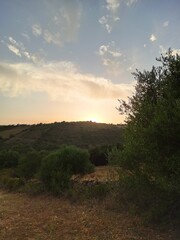 sunset in the mountains