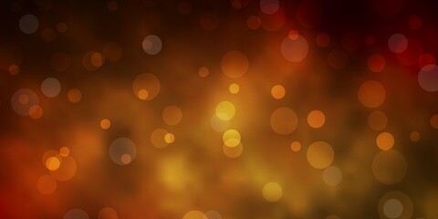 Dark Green, Yellow vector background with circles. Abstract illustration with colorful spots in nature style. Design for your commercials.