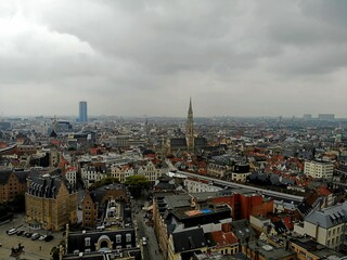 Amazing view from above. The capital of Belgium. Great Brussels. Very historical and touristic place. Must see. View from Drone.