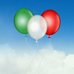 balloons in the colors of the Italian flag