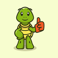 Obraz premium Cute turtle mascot vector illustration