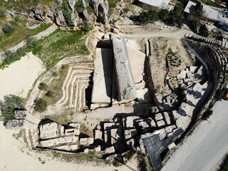 View from above on the Lebanon. Western Asia country which is called also Lebanese Republic. Aerial photo created by drone. Baalbek,Biggest stone in the world