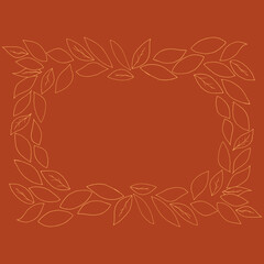 Autumn leaves. Vector illustration of a frame of leaves. Hand drawn set of autumn leaves.