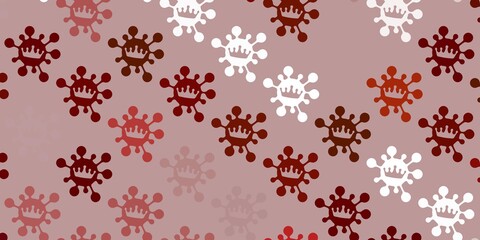 Light brown vector background with covid-19 symbols.