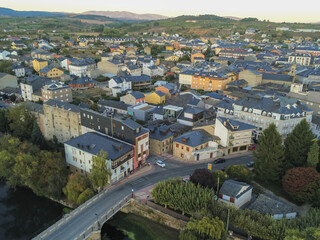 Fototapeta na wymiar Aerial view in village of El Bierzo, Leon in the Camino de Santiago. Spain