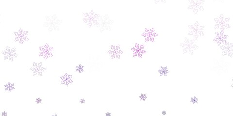 Light purple vector doodle texture with flowers.