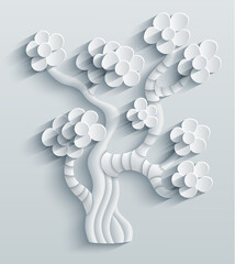 Vector modern illustration of volumetric tree.