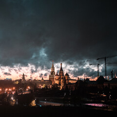 Fototapeta na wymiar Moscow Kremlin in sunset